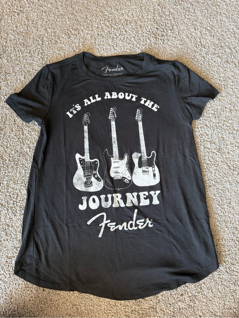 Fender Black Tee with White Fender Logo